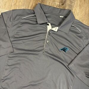 NFL Men's XXL Carolina‎ Panthers Gray Performance Polo Short Sleeve Golf Casual